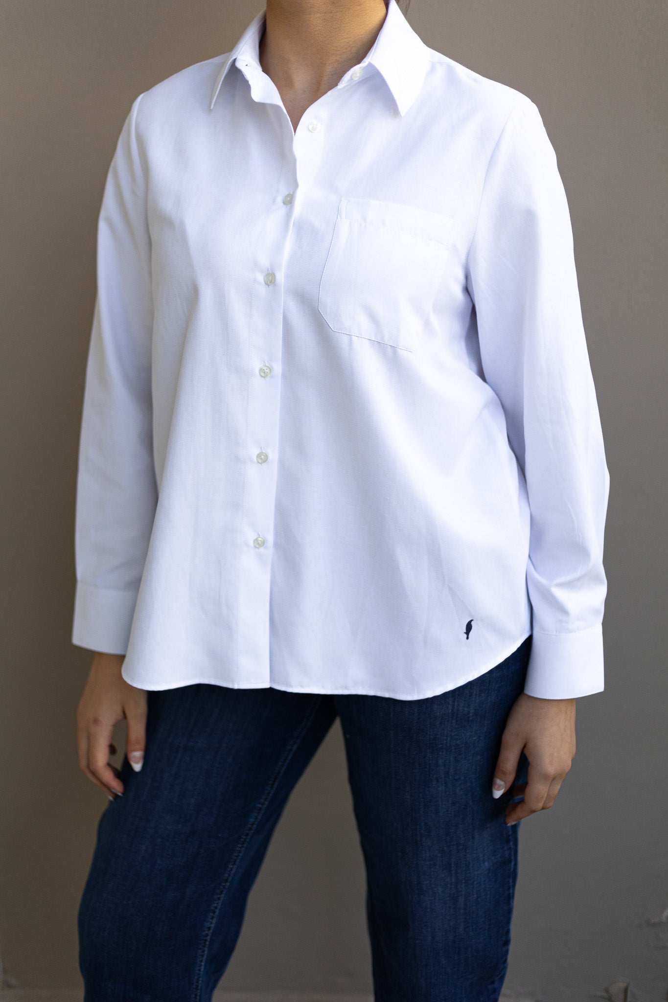 Chemise May – Blanc / Bleu Ciel / Rose