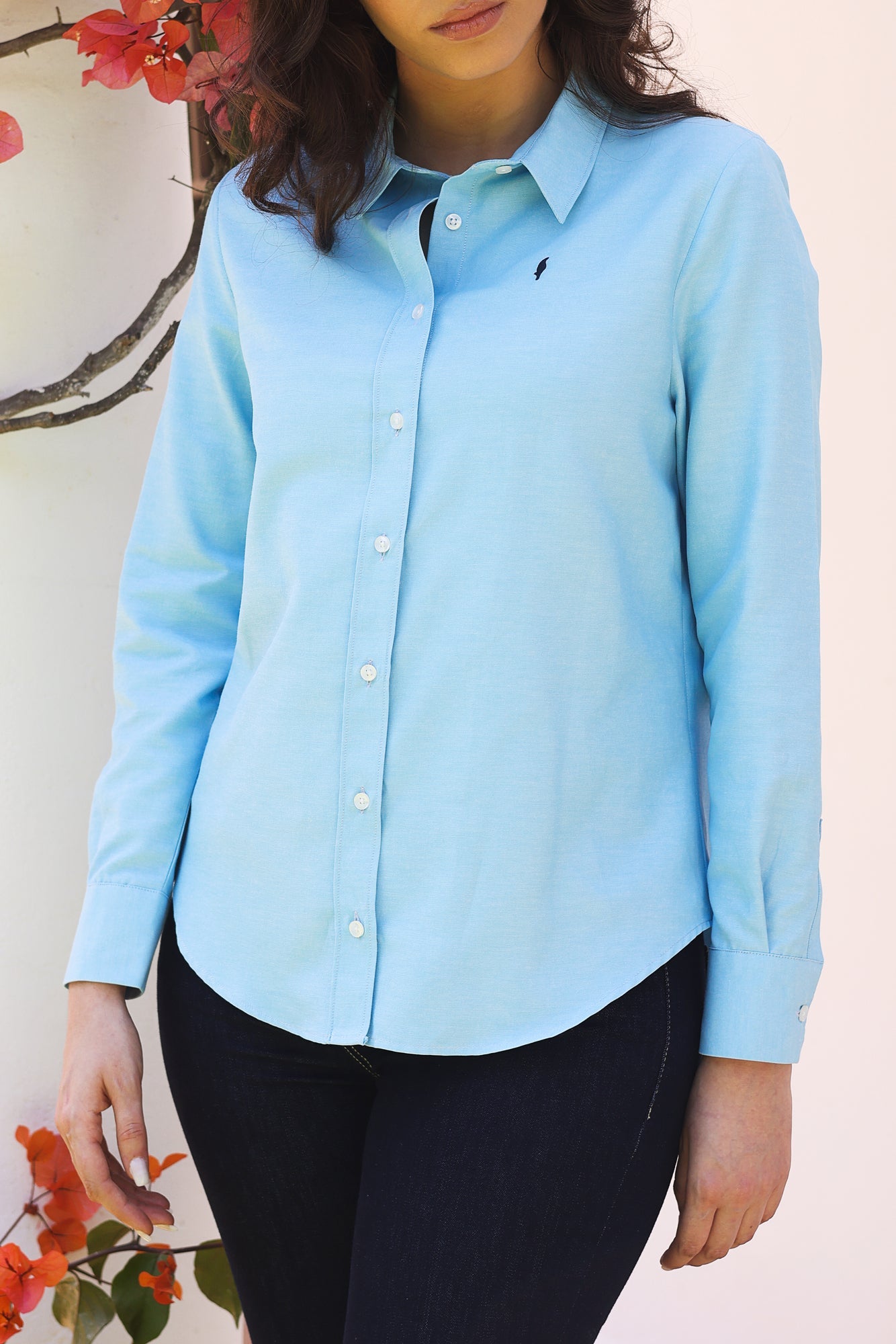 Chemise Amira – Turquoise & Champagne