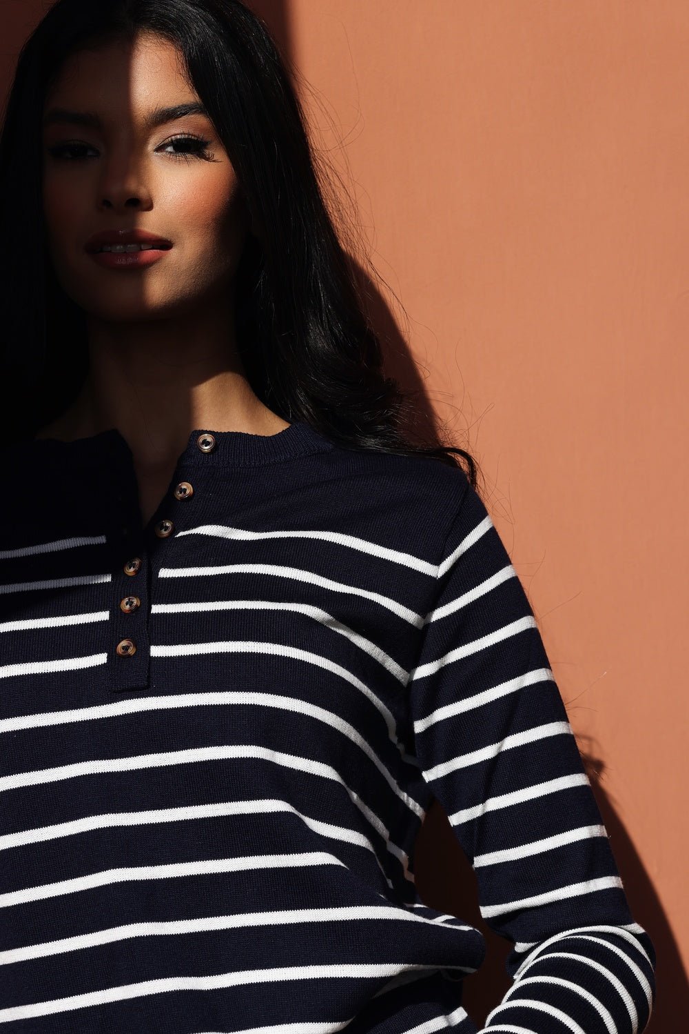 Pull Marinière Syrine – Bleu Rayé Blanc