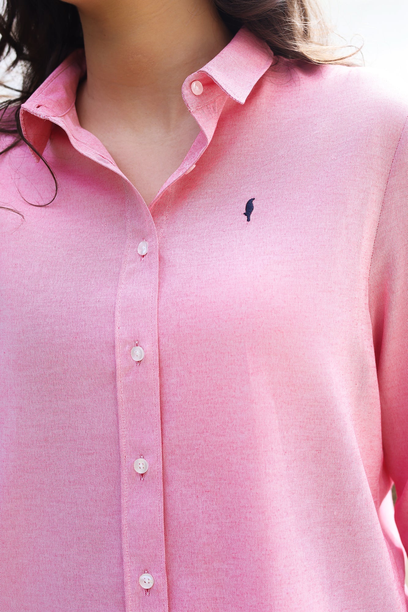 Chemise Amira – Vert eau & Rose Bonbon