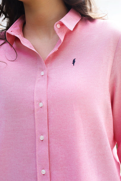 Chemise Amira – Vert eau & Rose Bonbon