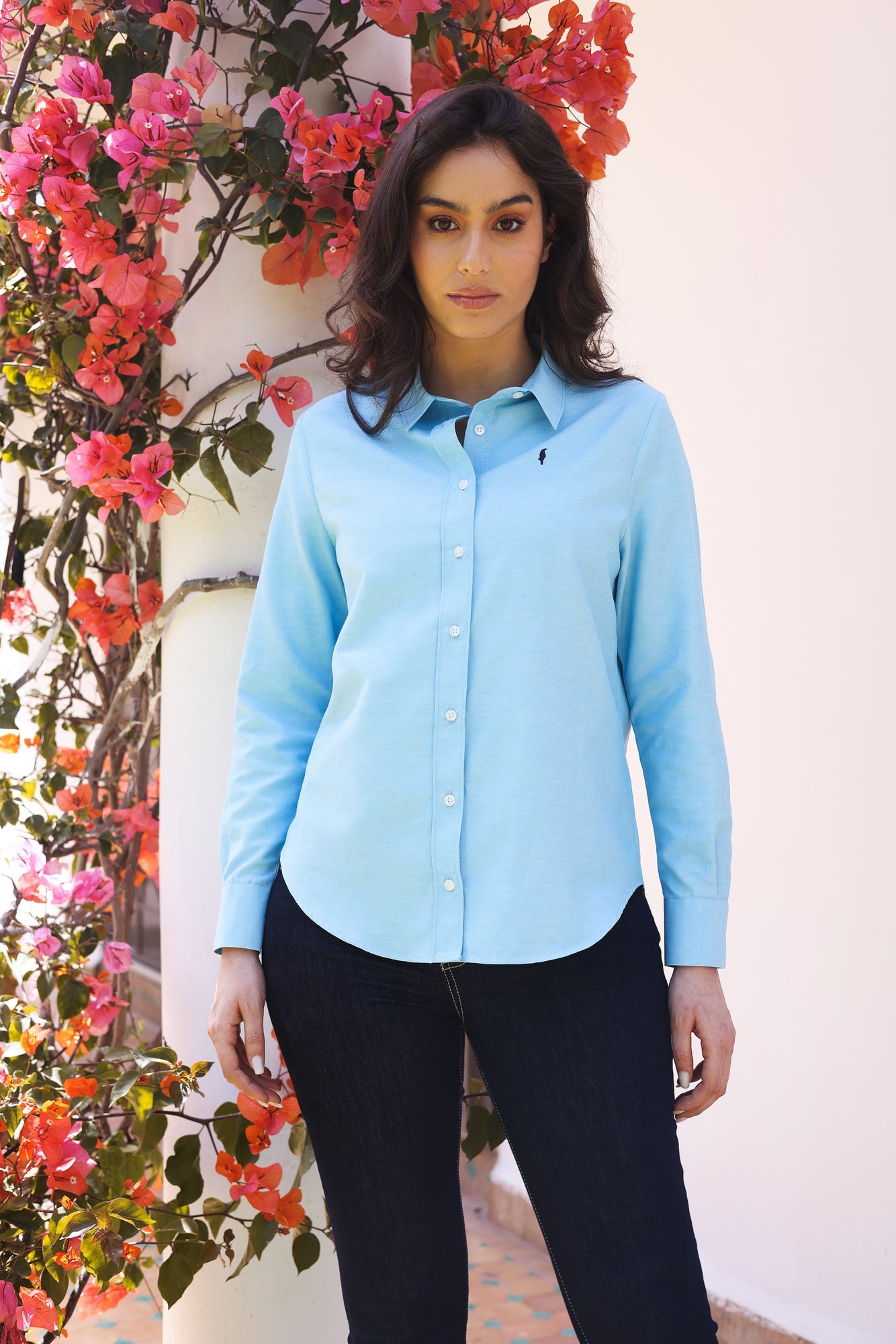 Chemise Amira – Turquoise & Champagne