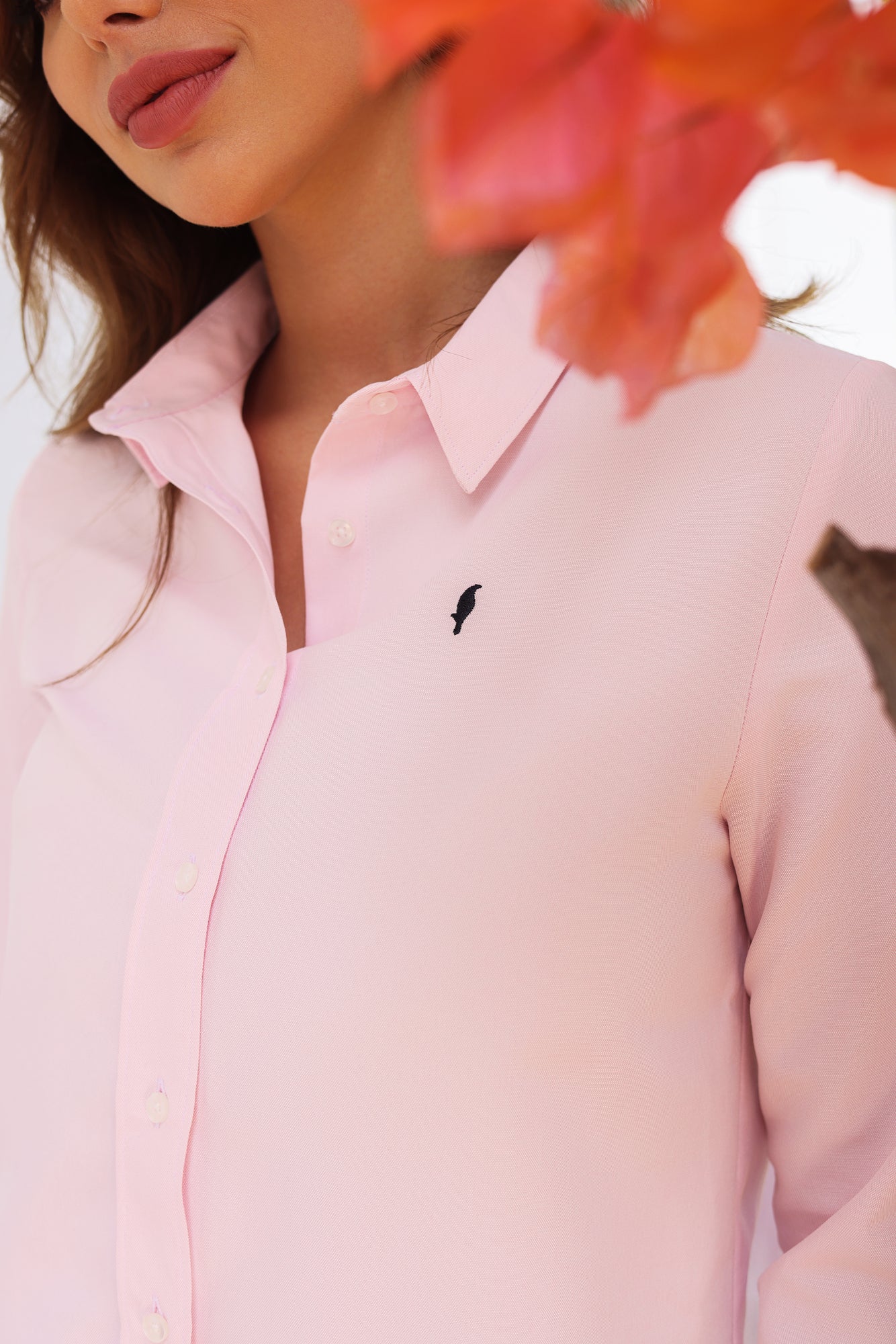 Chemise Amira – Rose Pâle & Bleu Ciel