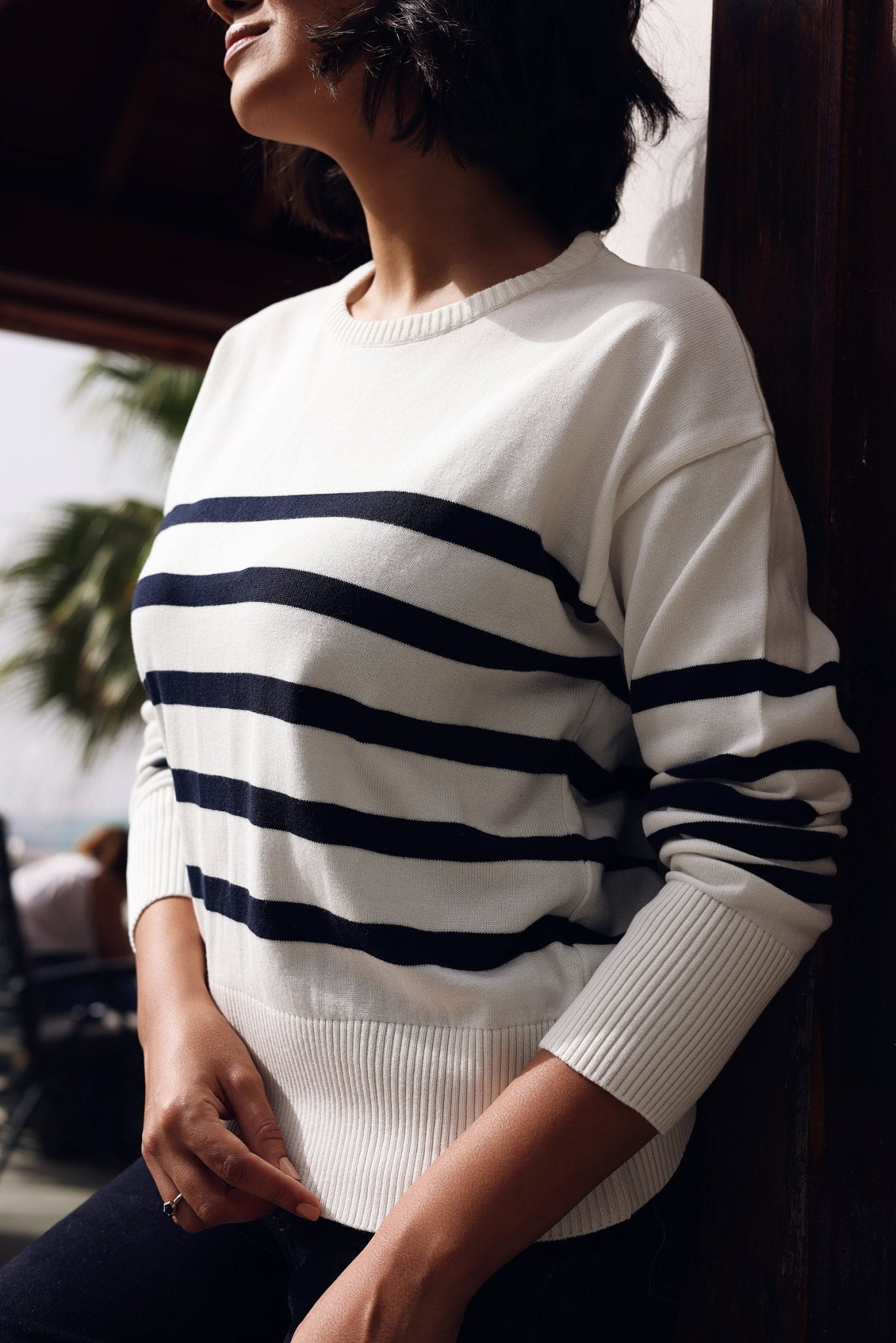 Marinière Ava – Blanc Rayé Bleu