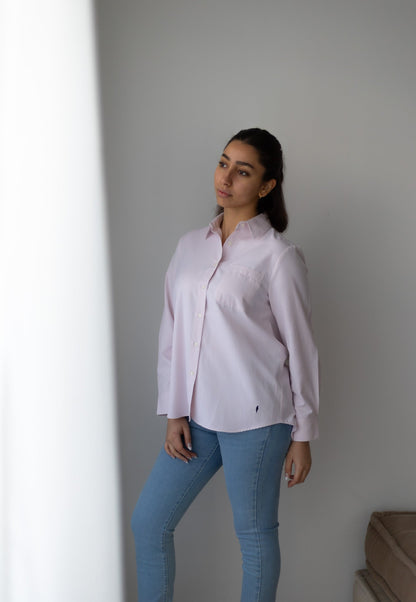 Chemise May – Blanc / Bleu Ciel / Rose