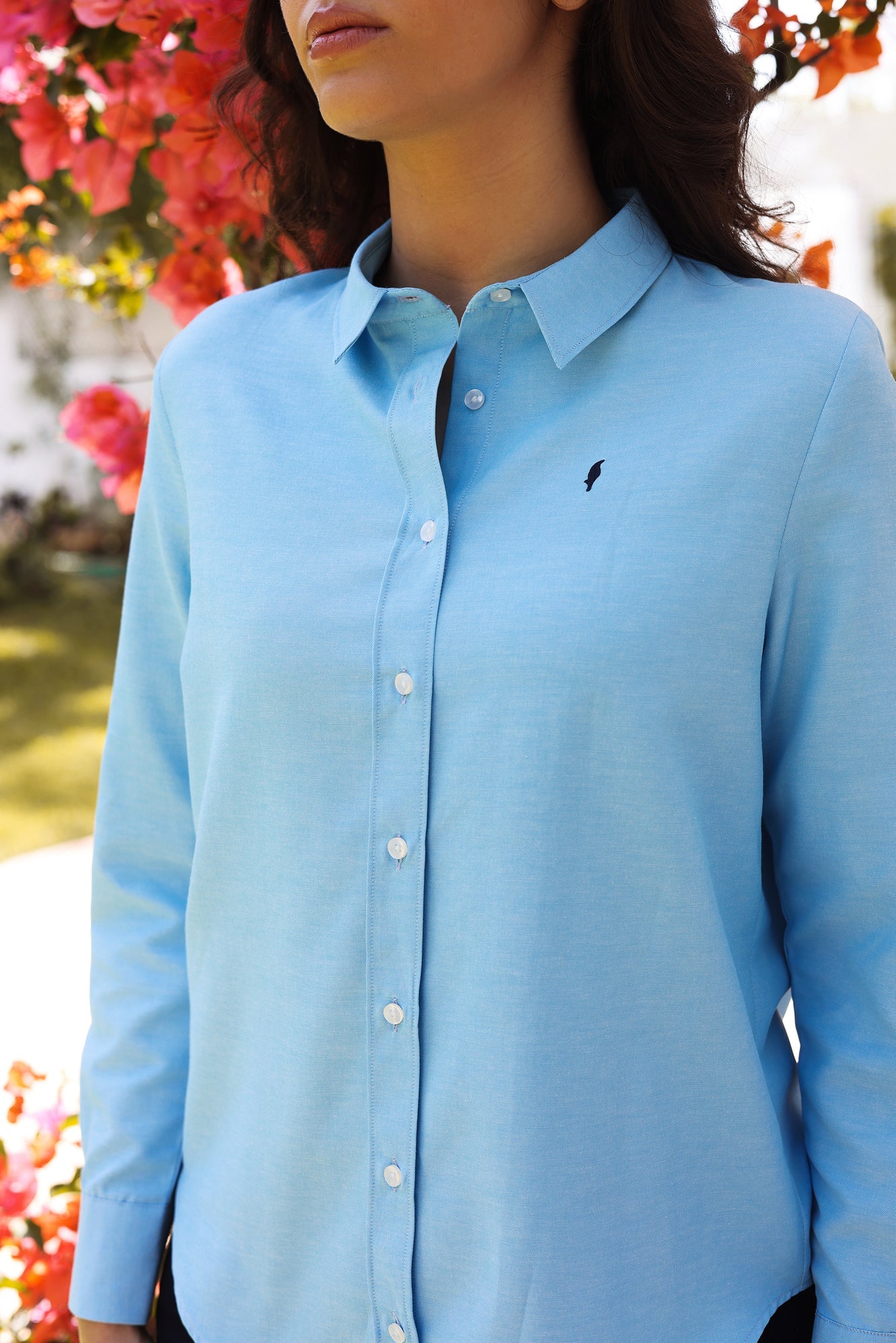 Chemise Amira – Turquoise & Champagne