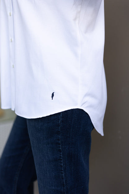 Chemise May – Blanc / Bleu Ciel / Rose